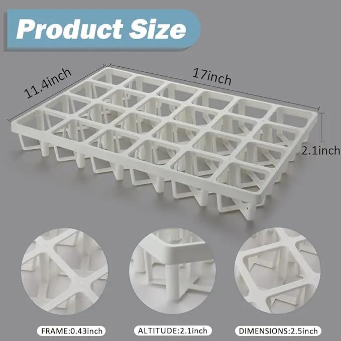 5 Pack Planting Pots Moving Trays for 3 inch(2.7 inch for Exact) Square Nursery Pots, 24 Cell Pots Carrier Holders(White) by GreenHaven Gardens