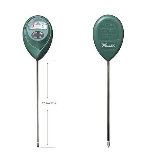 XLUX Soil Moisture Sensor Meter Water Monitor, Hygrometer for Gardening, Farming,Plants, No Batteries Required, 2 Pack by GreenHaven Gardens