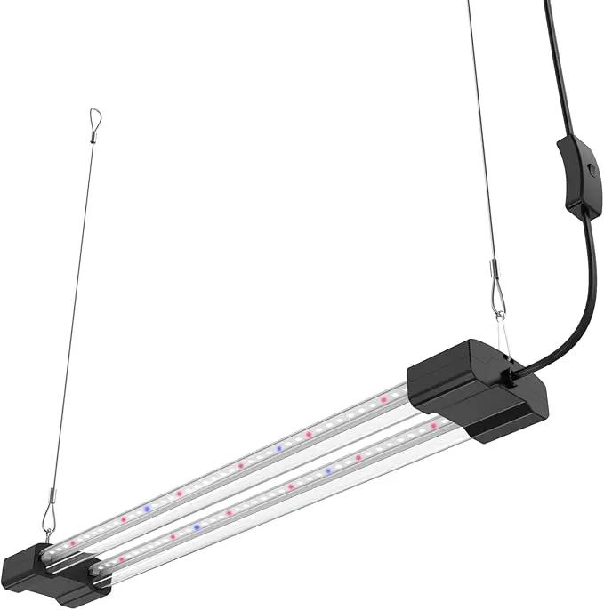 DYMOND BoostGro LED Seed Starter Grow Light Full Spectrum Linkable 5000k Daylight + 660nm Red + 450nm Blue Indoor Plant Lighting Fixture (2 FT, Black) by GreenHaven Gardens