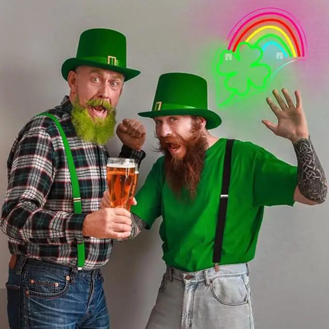 WLHOPE St Patricks Day Neon Sign St. Patrick's Day Neon Signs for Wall Decor Dimmable Rainbow Clover Light Up Sign for Bedroom Living Room Wall Art Happy St. Patrick's Day Decoration by GreenHaven Gardens