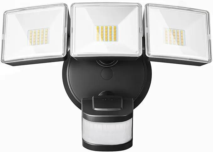 OREiN 4500LM/30W Flood Lights Outdoor, 180°/50FT Motion Sensor Outdoor Lights 3 Modes Dusk to Dawn IP65 Waterproof LED Security Light for 4500SQ.FT Area for Yard Garden, Black (Hardwired) by GreenHaven Gardens