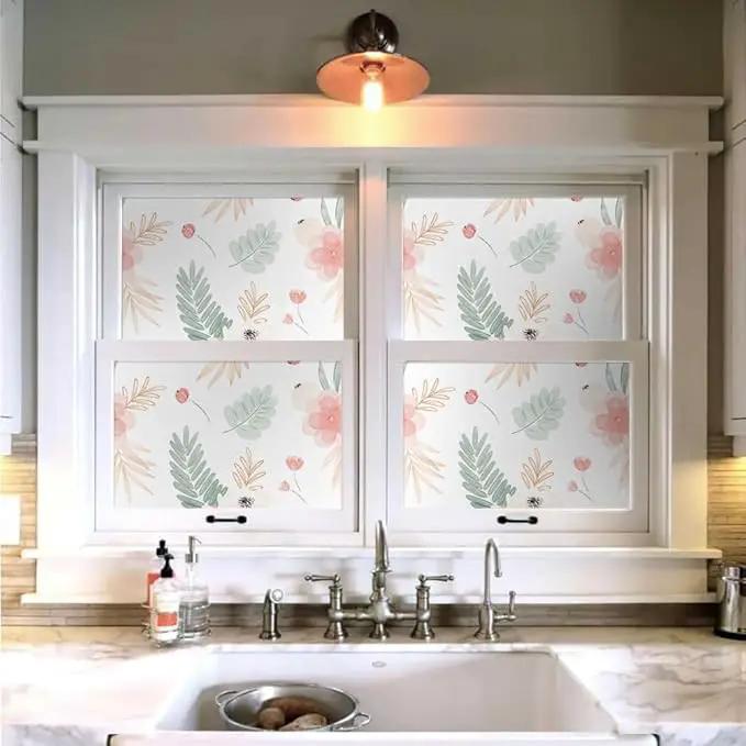 Neutral Green Leaves Pink Poppy Floral Peel and Stick Wallpaper Self Adhesive Removable Easy Peel Off Stick on Wall Paper for Bedroom Cabinet Renter by GreenHaven Gardens