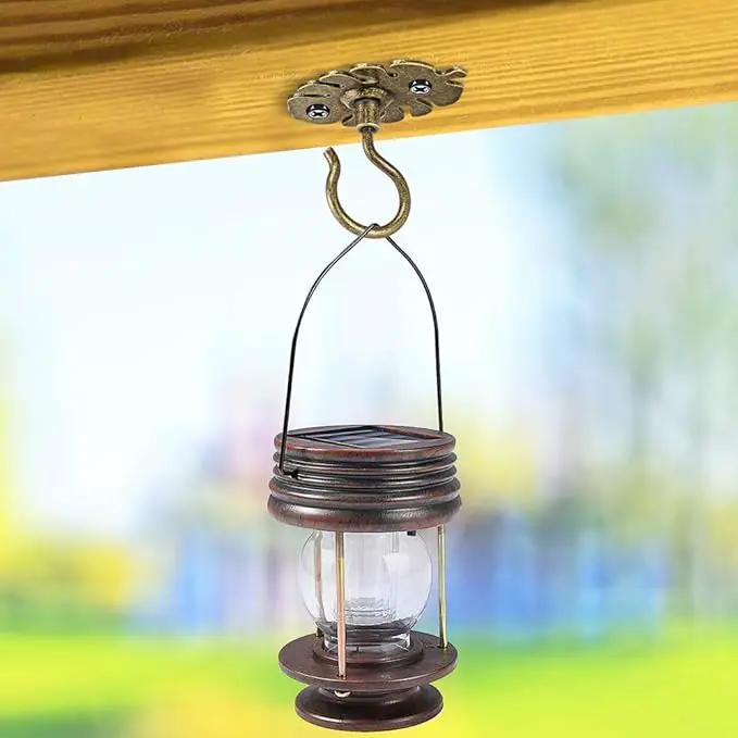 Dolibest Wall Mount Ceiling Hooks,Plant Hooks for Ceiling Metal Plant Bracket Iron Wall Mount Lanterns Hangers Hooks for Hanging Plants Lights, Outdoor Wire, Fairy Lights, Wind Chimes, Bronze(4PCS) by GreenHaven Gardens