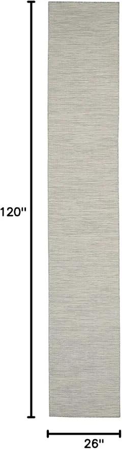 Nourison Positano Indoor/Outdoor Light Grey 2'2" x 10' Area Rug, Easy Cleaning, Non Shedding, Bed Room, Living Room, Dining Room, Backyard, Deck, Patio (2x10) by GreenHaven Gardens
