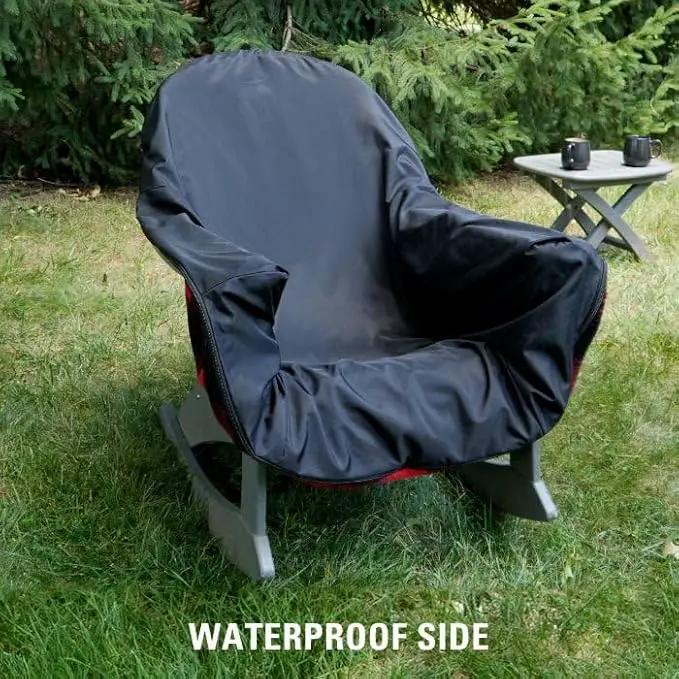 CITYBONFIRES The Chair Blanket™ Reversible Waterproof with Sherpa Lining – Portable Outdoor Cover for Camping, Sports & Patio – Folds into Carry Pouch with Strap - Buffalo Plaid by GreenHaven Gardens