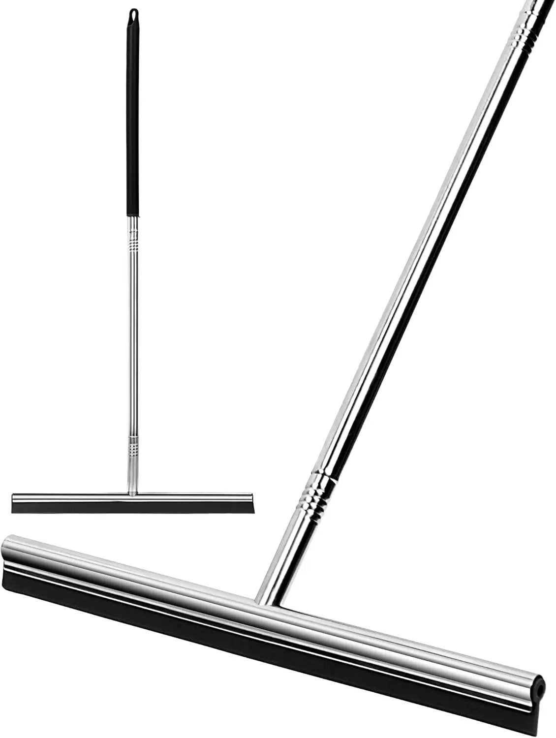 Floor Squeegee Scrubber 59inch Long Stainless Steel Handle with 15inch Wide Silicon Rubber Blade Squeegee Broom for Floor Washing and Drying Shower Glass, Garage, Window, Marble, Wood Surfaces by GreenHaven Gardens