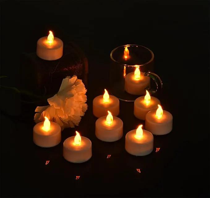 Tea Light Candles with Remote Control,12pack Flickering Flameless LED Candle,Long Lasting 400+Hours,Battery Operated with Timer for Home Decoration Seasonal &Festival Celebration WarmYellow by GreenHaven Gardens