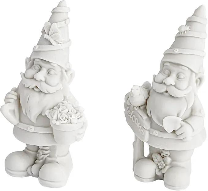 Bright Creations 2 Pack Ceramics to Paint - Paint Your Own Garden Gnome Statues, Blank Paintable Ceramics for Adults (5 in) by GreenHaven Gardens