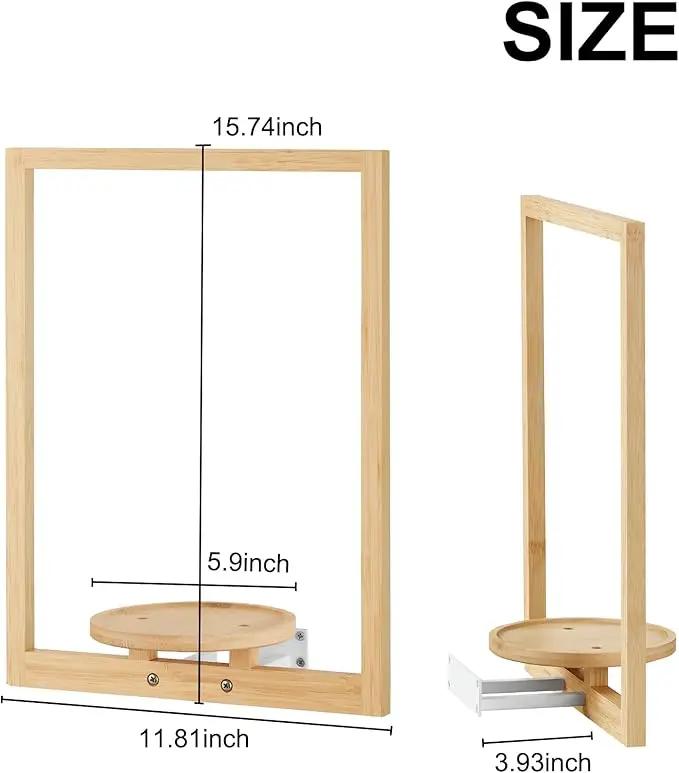 yadoker Wall Planters for Indoor Plants,Bamboo Hanging Plant Holders, Wall Decor Plant Stand, 2-Pack Window Plant Shelves for Living Room & Entryway by GreenHaven Gardens