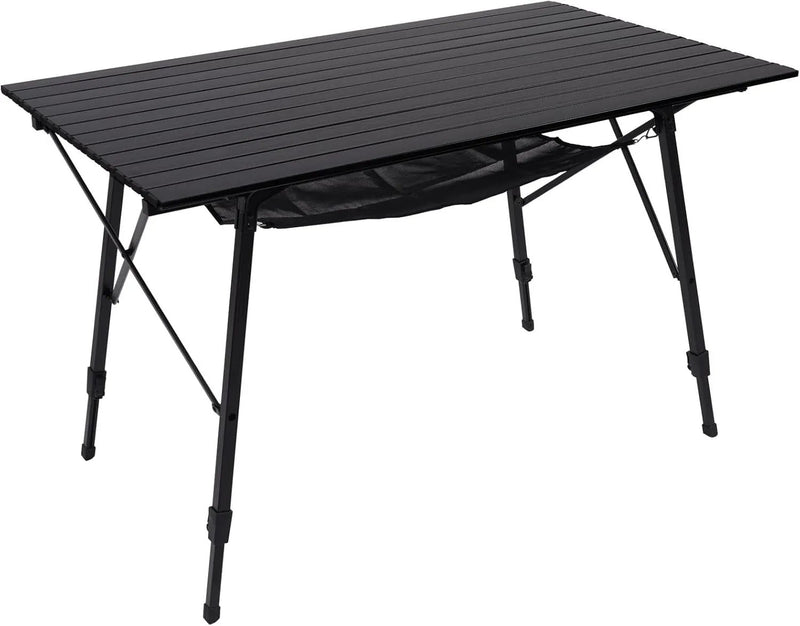 PORTAL Camping Table Portable Foldable with Adjustable Legs, Aluminum Folding Table Roll Up Table with Carrying Bag for Outdoor, Beach, Picnic, Backyards, BBQ and Party, Black, Big by GreenHaven Gardens