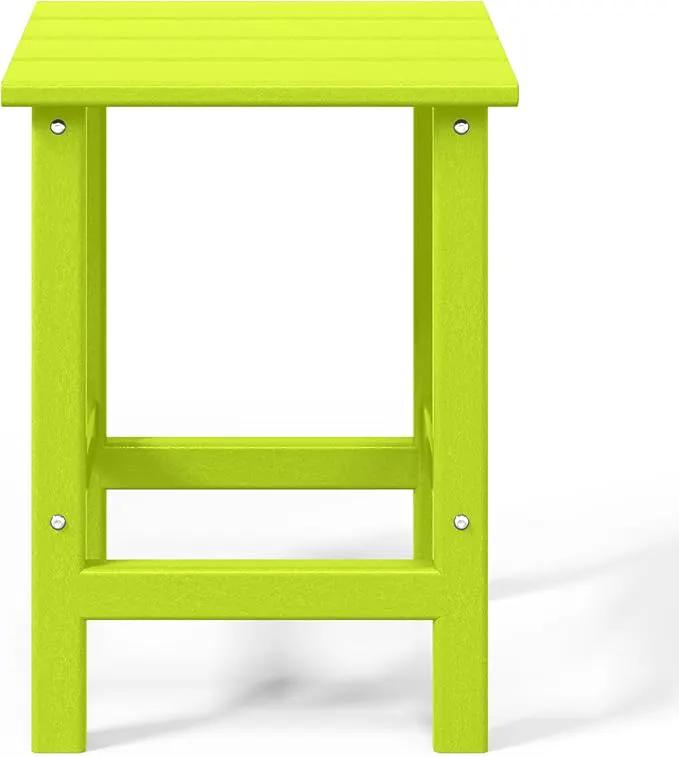 WO Home Furniture Adirondack Chair Table Set of 2 PCS Outdoor Folding Chair w Side Table Weather/UV Resistant for Lawn, Garden, Bon Fire, Balcony (Lime) by GreenHaven Gardens