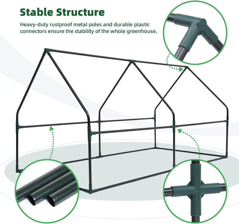 Ohuhu Portable Mini Greenhouse, 71"x36"x36" Greenhouses for Outdoors with Dual Large Zipper Doors & Ground Stakes, Waterproof & UV Protected Plastic Green House for Outside Garden Patio Transparent by GreenHaven Gardens
