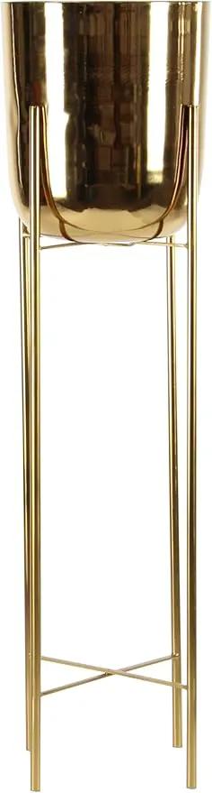 CosmoLiving by Cosmopolitan Metal Indoor Outdoor Planter Tall Indoor Outdoor Dome Large Planter Pot with Removable Stand, Set of 2 Planters 39", 46"H, Gold by GreenHaven Gardens