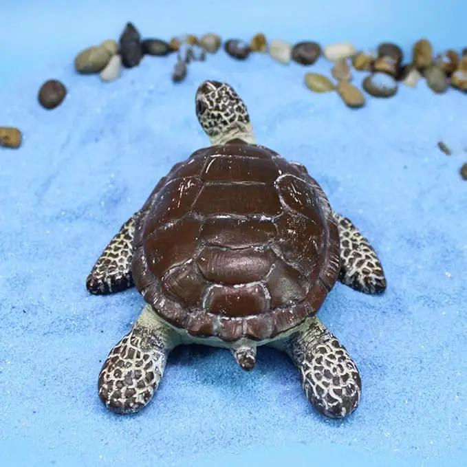Small Turtle Figurine Sea Turtle Figurine Little Resin Turtle for Garden Decor Sea Turtle Figure Outdoor Outside Pond Ornaments Decorations Mini Statue Valentine's Day Gifts Brown by GreenHaven Gardens
