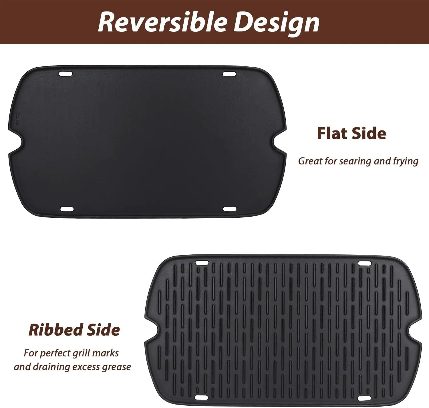 Griddle for Weber Traveler Grill 9010001 9020001 9030001, 7034 Cast Iron Griddle Insert Replacement Parts for Weber Traveler 9013001 9011701 Flat Top Griddle Accessories with Carry Bag by GreenHaven Gardens