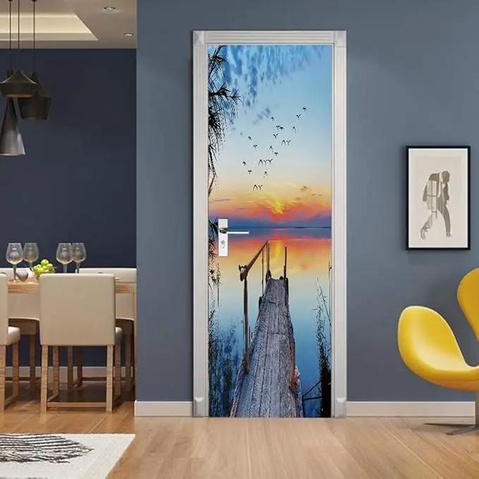 3D Door Stickers Murals - Peel and Stick Wallpaper - Self-Adhesive Decals - Removable PVC Waterproof - Bedroom, Living Room - 34.6" x 78.7" by GreenHaven Gardens