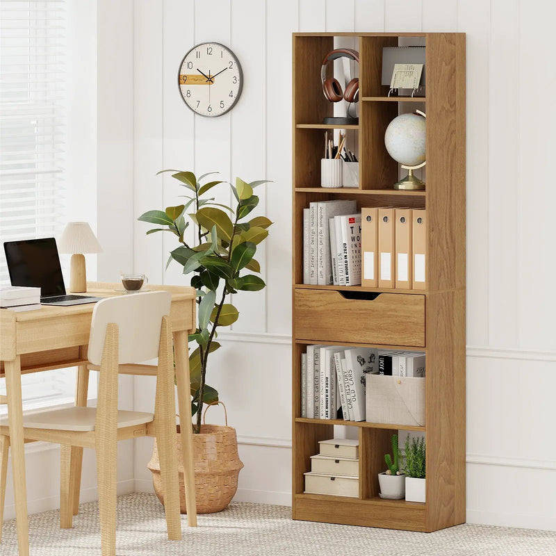 61inch Tall Freestanding Bookcase with Drawer 8-Cube Storage Organizer by DirectDeals