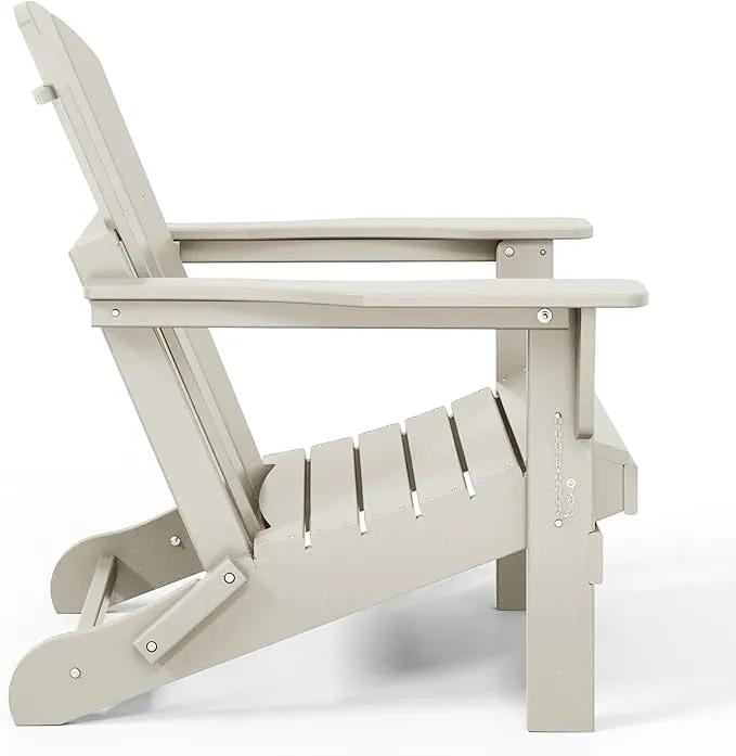 Westin Outdoors Laguna WO Home Outdoor Adirondack Folding Chair Lounger Seat Traditional Retro Home Furniture for Beach, Balcony, Backyard, Lawn, Patio, Pool, Deck, Garden (Sand) by GreenHaven Gardens
