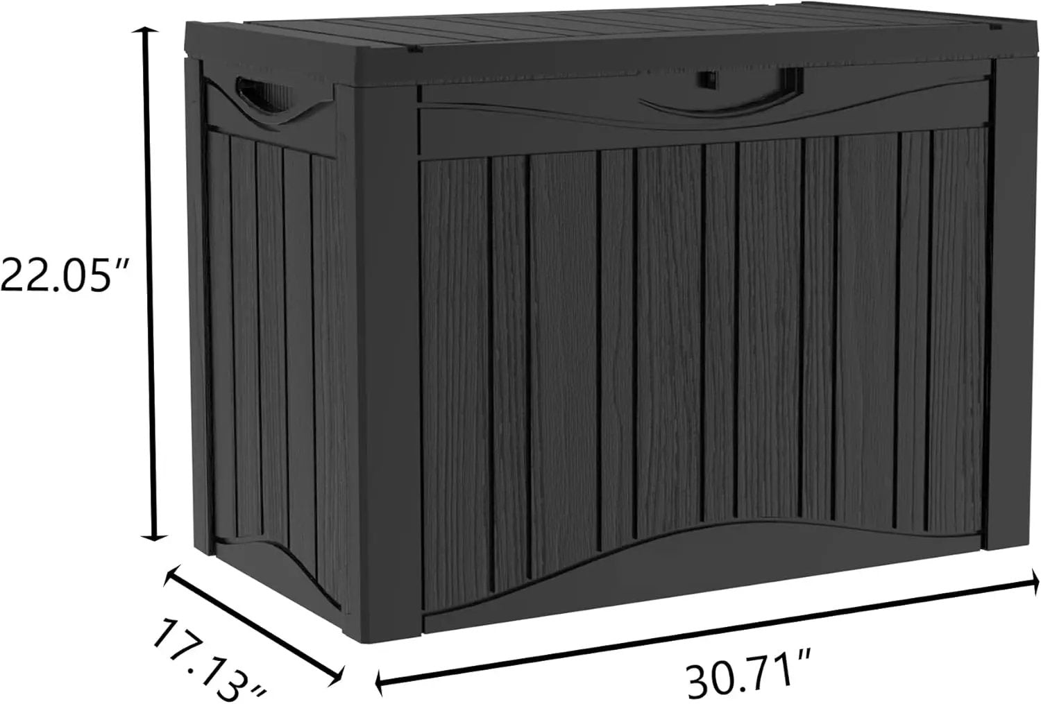 50 Gallon Plus Resin Deck Box, Waterproof Outdoor Storage Bin for Patio, Poolside, and Garden, Lockable & UV-Resistant, Ideal for Small Spaces, Black by GreenHaven Gardens