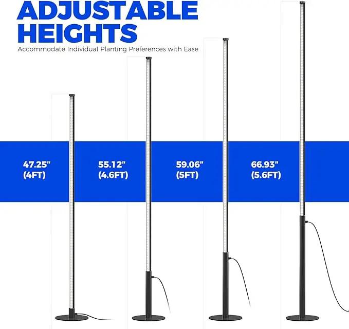 Barrina T10 Pro Standing Grow Light with Timer, 42W, 5000K, Full Spectrum Vertical Tall Grow Lights for Indoor Plants, Wide Coverage, 4FT to 5.6FT Height with Foot Switch, for Flower and Tall Plants by GreenHaven Gardens