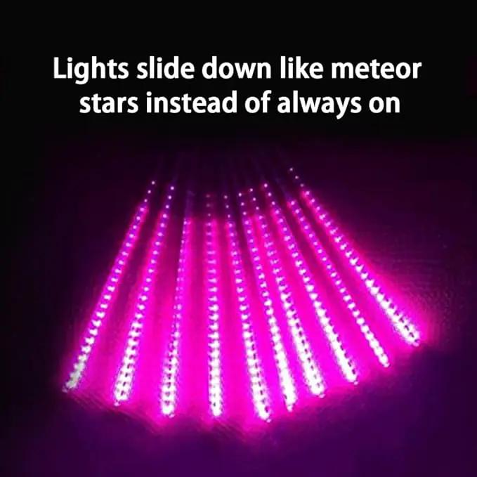 Purple Meteor Shower Lights, Christmas Lights 10 Tube 540 LED 20 Inch Icicle Raindrop Lights for Halloween Tree Patio Garden Roof Eaves Outdoor Decor, Waterproof Plug by GreenHaven Gardens