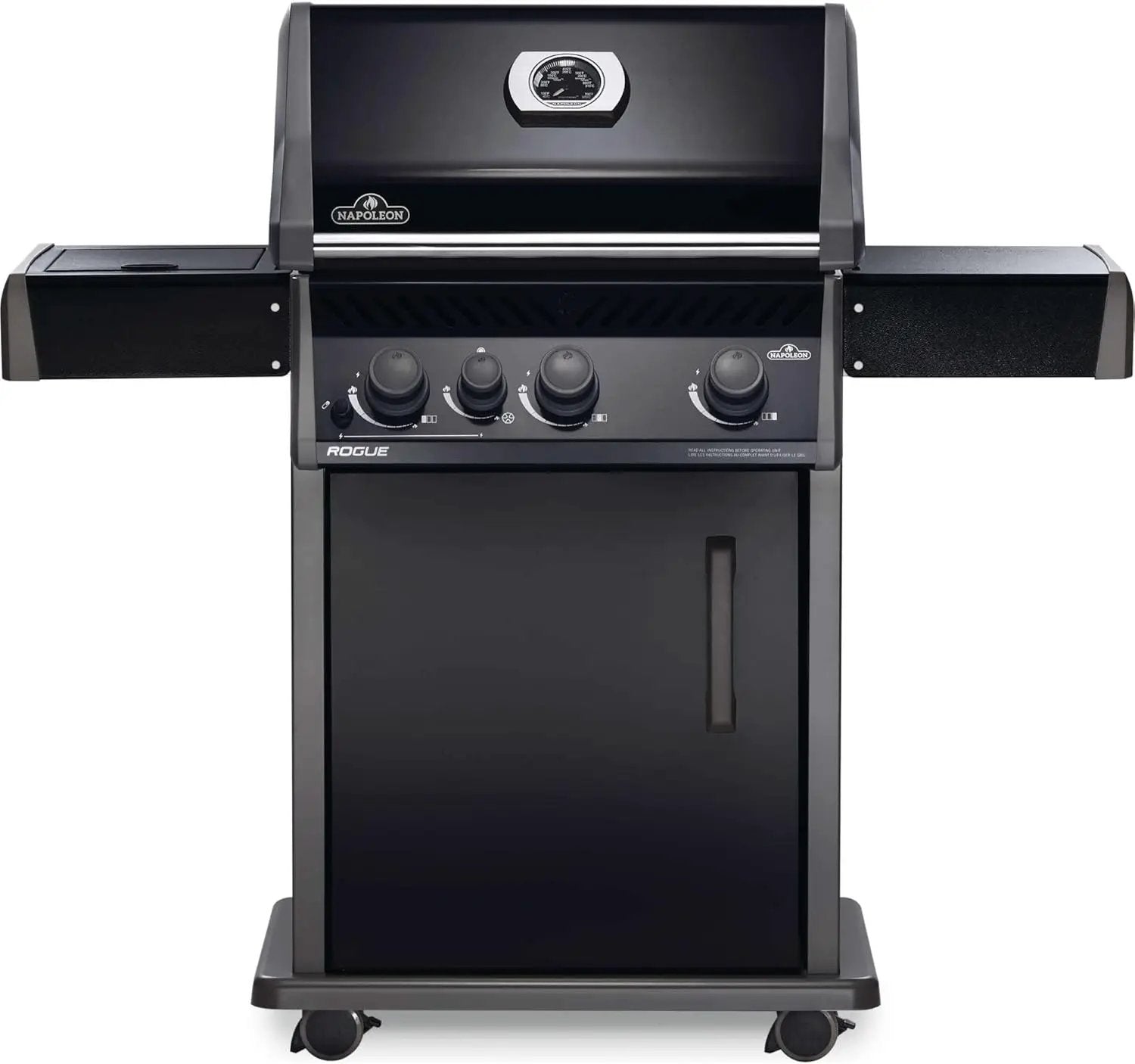 Napoleon Rogue 425 Natural Gas Grill with Range Side Burner, Black, 3 Stainless Steel Main Burners, Durable Heat Control by GreenHaven Gardens