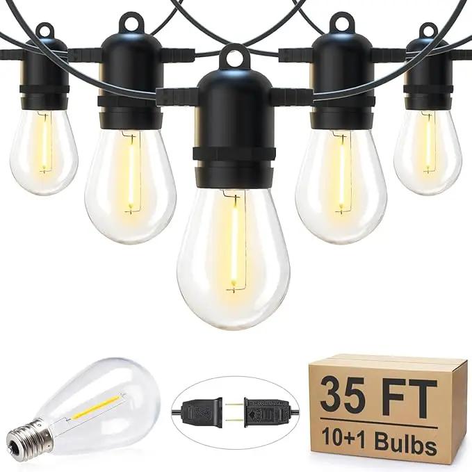 Brightown Outdoor String Lights 35FT with 10+1 Shatterproof Edison Bulbs, Waterproof Hanging Patio Lights Outside for Backyard Deck Garden Party Xmas Decor, 2700K by GreenHaven Gardens