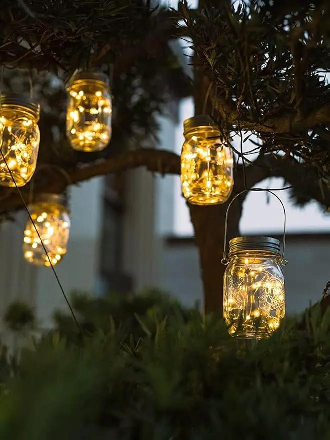 Decorman Solar Mason Jar Lights, 10 Pack 30 LED Fairy Star Firefly String Lids Lights with 10 Hangers for Patio Yard Garden Party Wedding Christmas Decoration(Jars Not Included) (10 Pack, Warm White) by GreenHaven Gardens