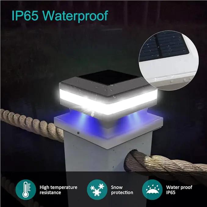 Sumaote Solar Post Lights, 52 LED 160LM 6x6 Solar Post Cap Light Outdoor IP65 Waterproof for 4x4, 6x6 Wooden Posts, Fence Deck 6000K White Lighting for Garden Patio Decor, 2 Pack by GreenHaven Gardens
