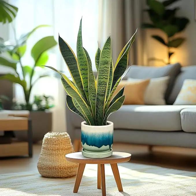 Oairse Ceramic Pot for Plants 5.5 inch Pots for Plants Small Planter Pot with Drainage Hole and Saucers Gradient Dark Teal Outdoor Inoor Flower Pots for Succulent, Cactus, Snake Plant, Herb by GreenHaven Gardens