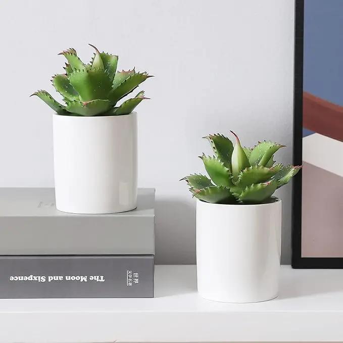 Duovlo Artificial Succulent Plant 7.08 Inch Faux Succulents Agave potatorum Flower Arrangement Craft Wall DIY Materials Pack of 2 (Green) by GreenHaven Gardens