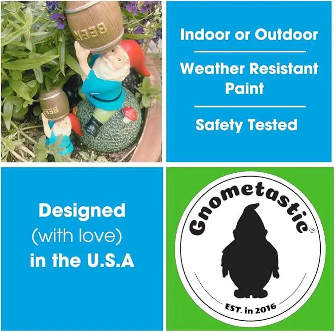 Gnometastic Gnomes Smoking Gnome, 8.5in, Hippie Gnome, Indoor Outdoor Funny Garden Gnomes Decoration for Yard, Planter, Lawn Ornament, Patio and Home Decor by GreenHaven Gardens