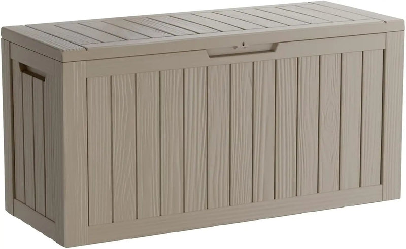 80 Gallon Waterproof Deck Box, Lockable Resin Storage Box for Patio Furniture Cushions Garden Tools and Outdoor Delivery Storage, Coffee by GreenHaven Gardens