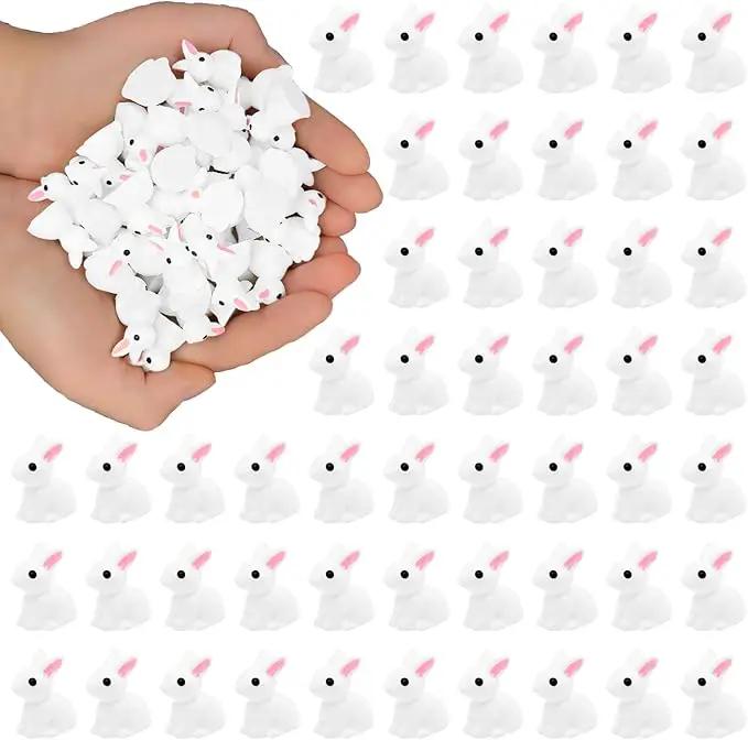 80Pcs Mini Rabbits Resin Tiny Rabbits Miniature Decoration Figurines Ducks Dollhouse Garden Decor Plastic Mini Animals Micro Landscape Ornament Cake DIY Craft by GreenHaven Gardens