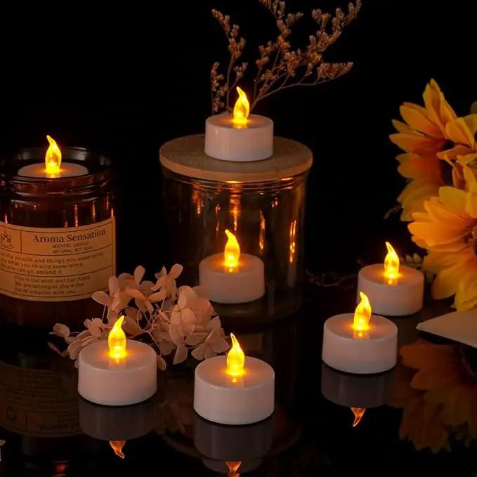 LED Tea Lights Candles- 100Pack Flameless Candles Realistic and Bright Flickering Long Lasting 200Hours for Holiday Celebration,Party, Home Decoration WarmYellow,Battery Operated by GreenHaven Gardens