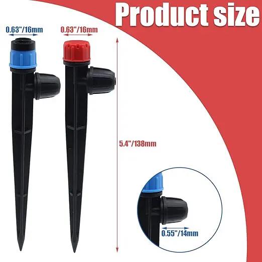 50 PCS Quick-Connect Drip Irrigation Emitters with Adjustable Water Flow - Sprayer for 1/4 inch Irrigation Tubing - 360 Degree Sprayer Perfect for Irrigation System Watering Kit(Red & Blue) by GreenHaven Gardens