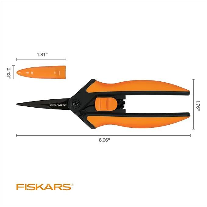 Fiskars 6" Pruning Scissors (2-Pack) for Flowers, Buds, Weeds and Small Plants, Garden Snips with Resin Resistant Nonstick Stainless Steel Blades, Gardening Trimmers with Comfortable Handle by GreenHaven Gardens
