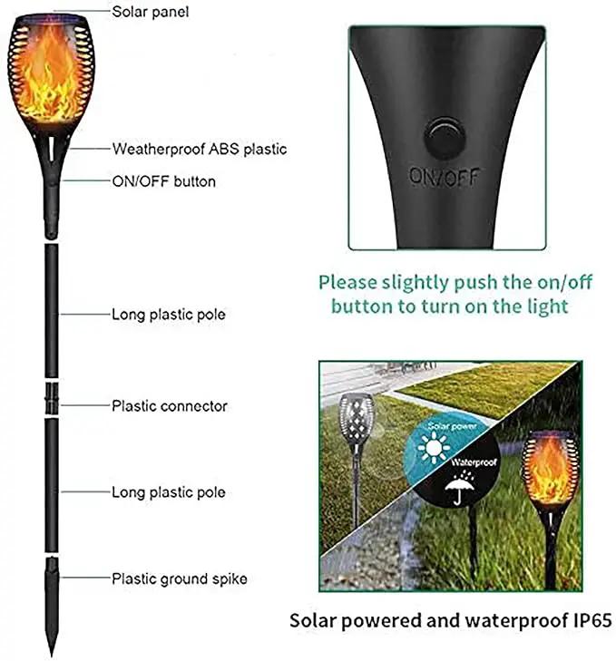 YoungPower 43'' Large Solar Torch Lights Flickering Flames Torches, Waterproof Outdoor Flame Decoration Lighting for Yard Driveway, 2P by GreenHaven Gardens