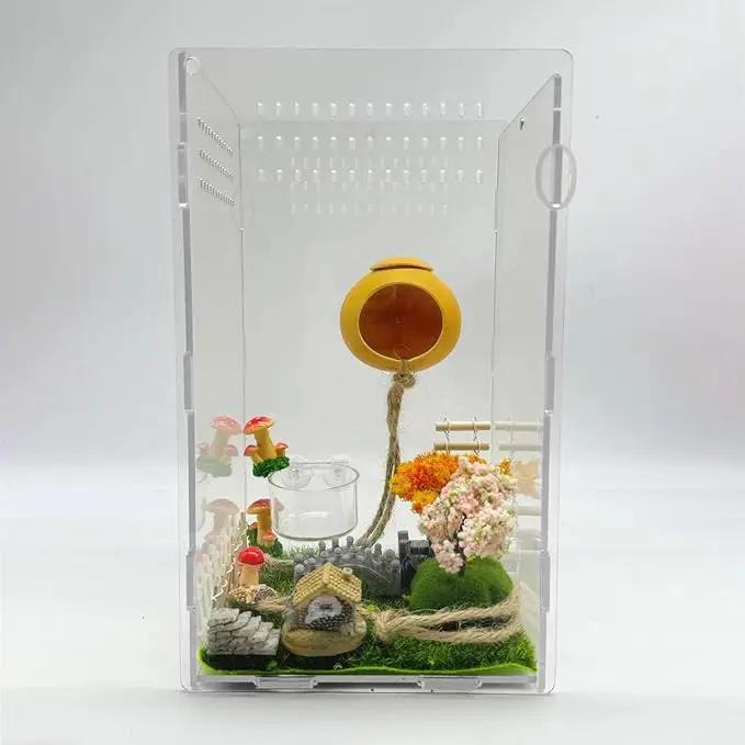 23 Pcs Fairy Garden Miniatures Jumping Spider Enclosure Accessories, Mini Bridge Fence Pond Street Lamps Mushroom Lawn Figurines Garden Decorations for Jumping Spider Habitat by GreenHaven Gardens