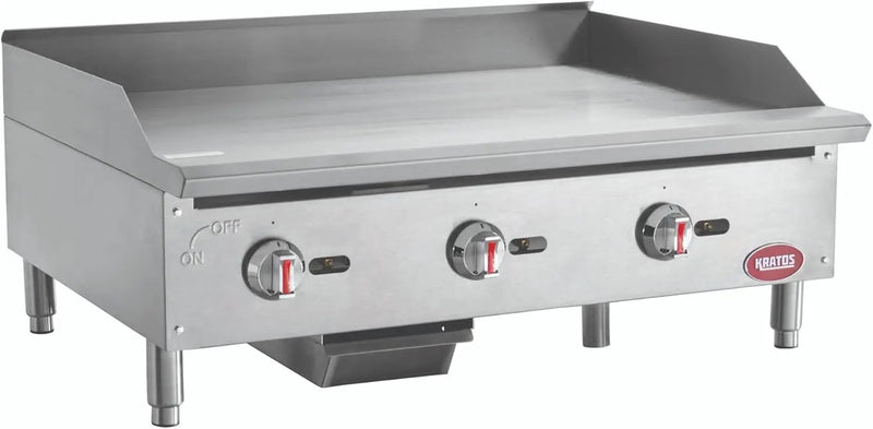 Kratos 29Y-005 36" Commercial Restaurant Gas Countertop Griddle, Manual Controls, 3 Burners, 90,000 BTU Output by GreenHaven Gardens