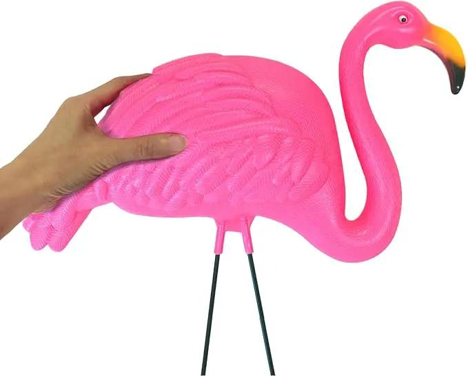 GiftExpress Pink Flamingos Yard Decorations - 4 Pack Extra Large 24" Tall Plastic Flamingo Statue w/Metal Stakes - Lawn Ornaments & Garden Decor for Outdoor Parties by GreenHaven Gardens