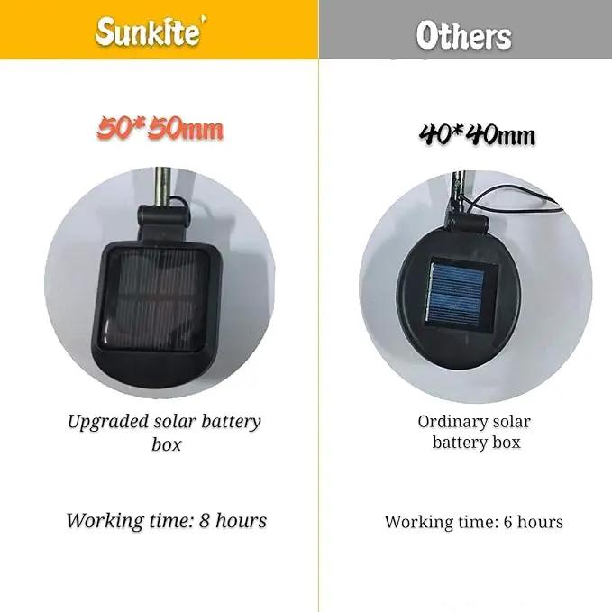SunKite 1 Pack Garden Solar Light Outdoor Metal Moon Shape Lamp with Waterproof Crackle Glass Globe for Garden,Lawn,Patio,Pathway or Courtyard by GreenHaven Gardens