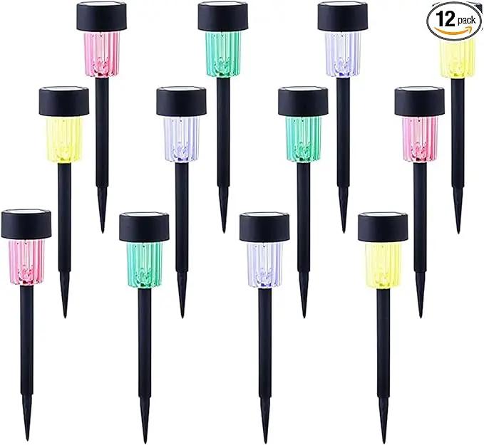 MAGGIFT 12 Pcs Solar Pathway Lights Solar Powered Lights, Outdoor Change Color Automatically Solar Landscape Lights for Lawn, Patio, Yard, Walkway, Deck, Driveway and Garden, RGB Color Changing by GreenHaven Gardens