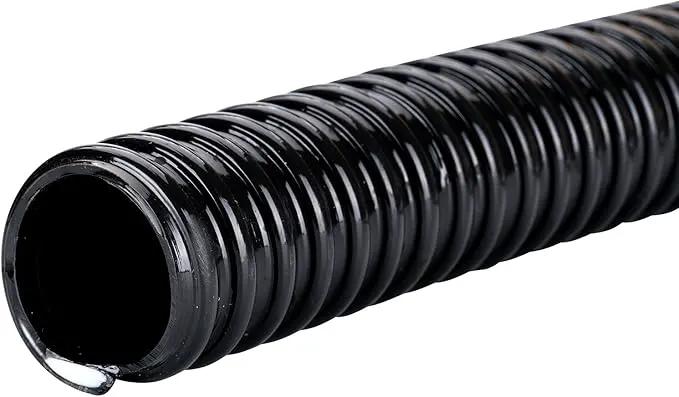 Black Vinyl Tubing ID 3/4” × 10ft Pond hose Corrugated Flexible Reinforced PVC Hose for Pond Pump Fountain Garden Waterfall, Non-toxic & Kinkproof, with 2 clamps by GreenHaven Gardens