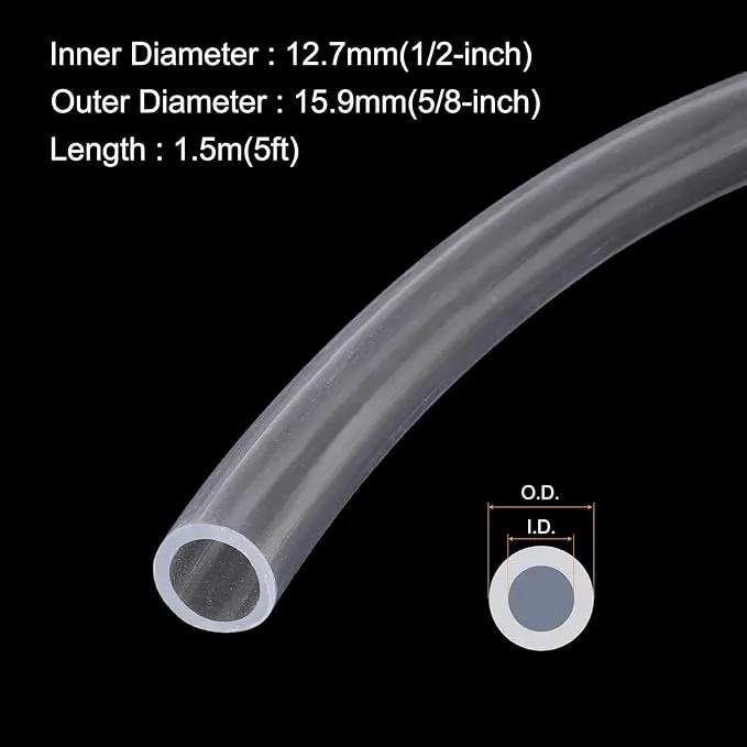1/2" x 5/8" Clear Plastic PVC Tubing 5ft Flexible Vinyl Tube, [for Garden Irrigation, Water Hose, Fish Tank, Aquarium] - 12.7x15.9mm by GreenHaven Gardens
