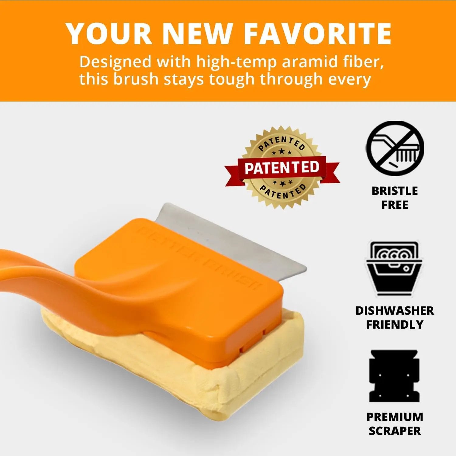 Grill Rescue BBQ Replaceable Scraper Cleaning Head - Bristle Free, Safe for Stainless Steel & Cast Iron Grates - Premium Aramid Fiber, Dishwasher Safe, Built-in Bottle Opener (Better Brush) by GreenHaven Gardens