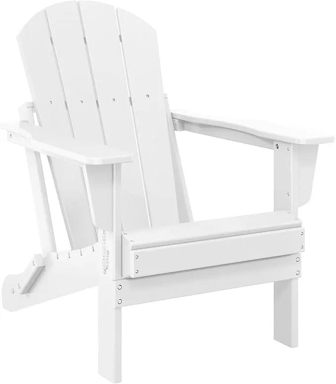 Westin Outdoors Laguna WO Home Outdoor Adirondack Folding Chair Lounger Seat Traditional Retro Home Furniture for Beach, Balcony, Backyard, Lawn, Patio, Pool, Deck, Garden (White) by GreenHaven Gardens