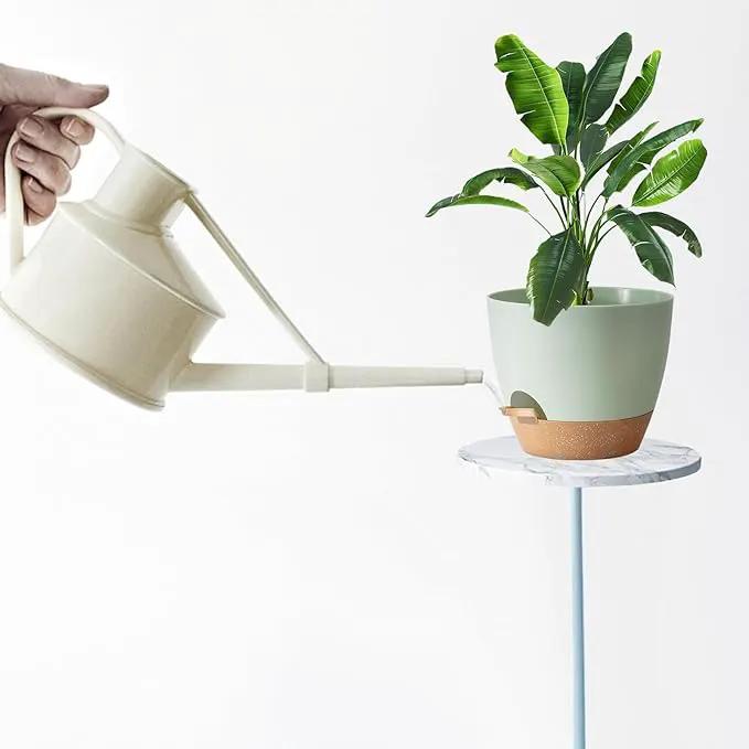 Self Watering Plant Pot with Drainage Hole,Plant Pots Outdoor Flower Pots for Indoor Plants,Modern Green Plastic Self Watering Planters Succulent Pot 7pcs/Set by GreenHaven Gardens