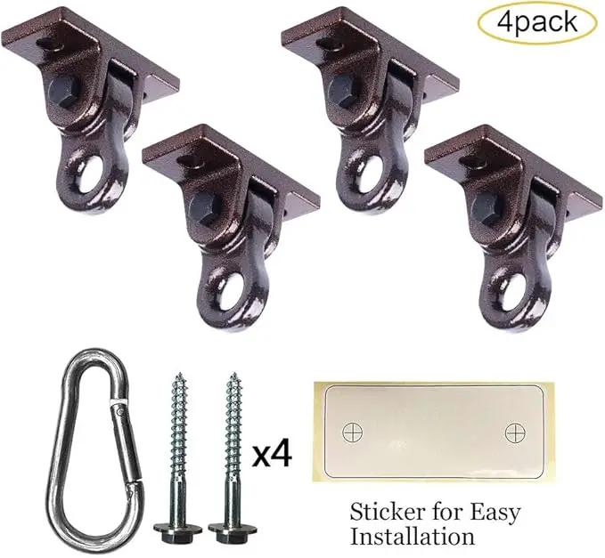 Heavy Duty Bronze Swing Hangers Screws Bolts Included Over 5000 lb Capacity Playground Porch Yoga Seat Trapeze Wooden Sets Indoor Outdoor (4 Pack) by GreenHaven Gardens
