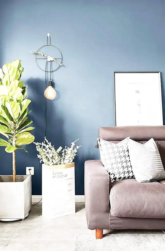 Dimoon 236''x17.7'' Blue Peel and Stick Wallpaper Contact Paper Modern Self Adhesive Wall Paper Removable Renter Friendly Textured Solid Color Shelf Cabinet Vinyl Roll (236''x17.7'',Light Grey Blue) by GreenHaven Gardens
